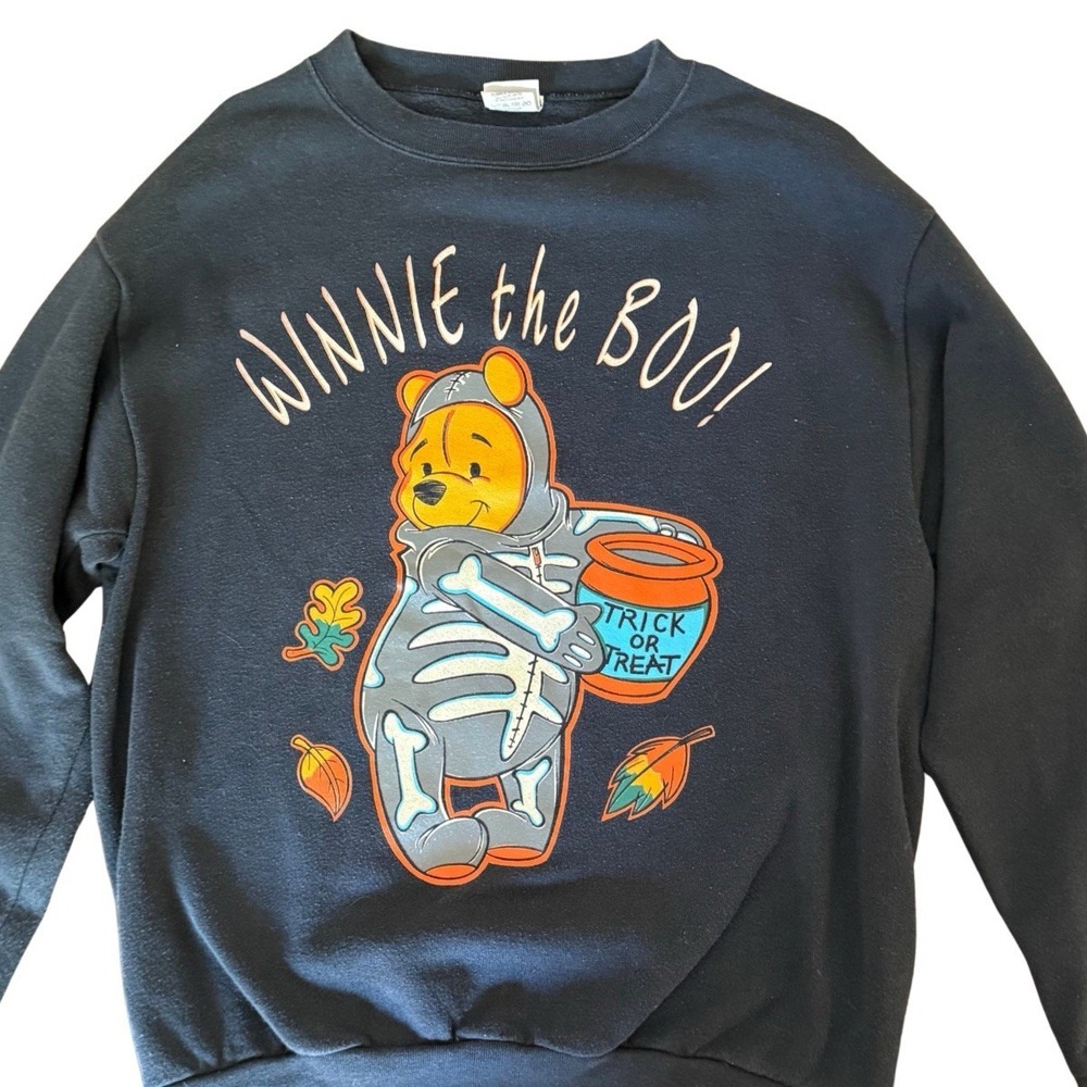 Winnie The Pooh Boo Walt Disney Catalog Sweater Vintage Large Black Halloween